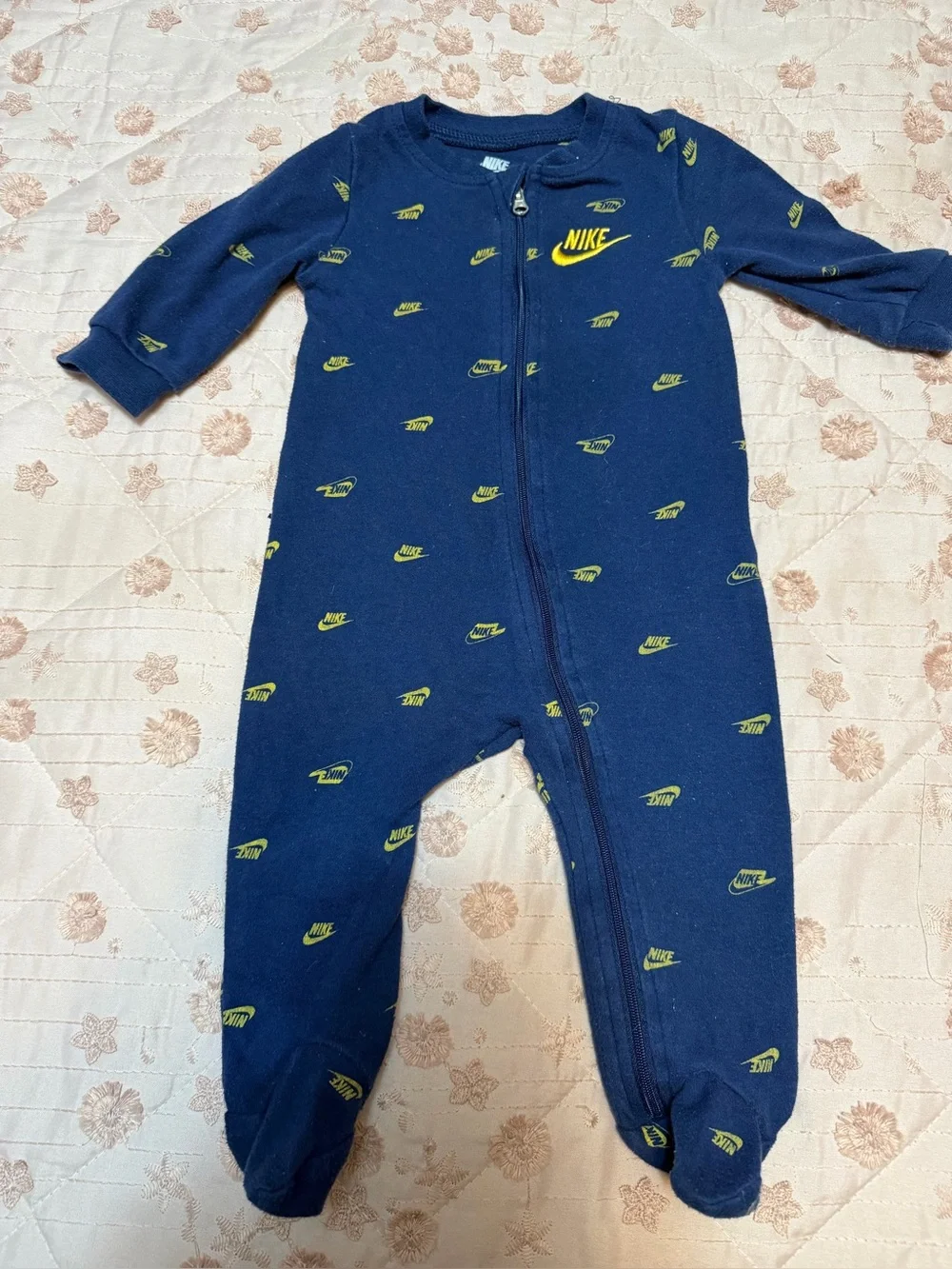 : Nike Baby Boy Logo Print Footed Sleep & Play Romper Pajama - 6M